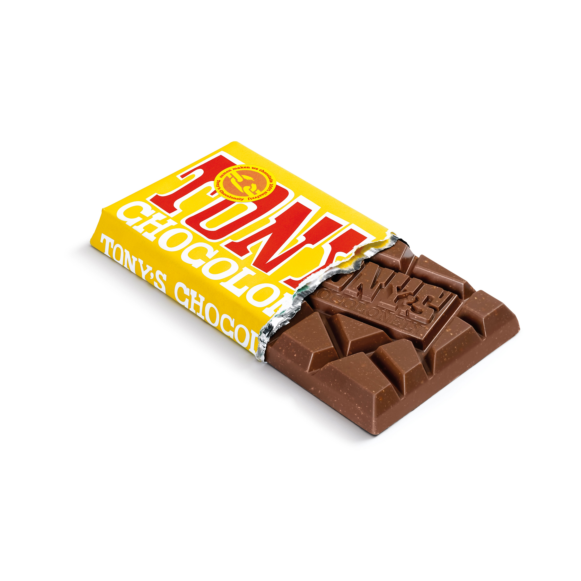 Шоколад Tony's Chocolonely Бельгийский молочный с медово-миндальной нугой 180 гр - фото 1