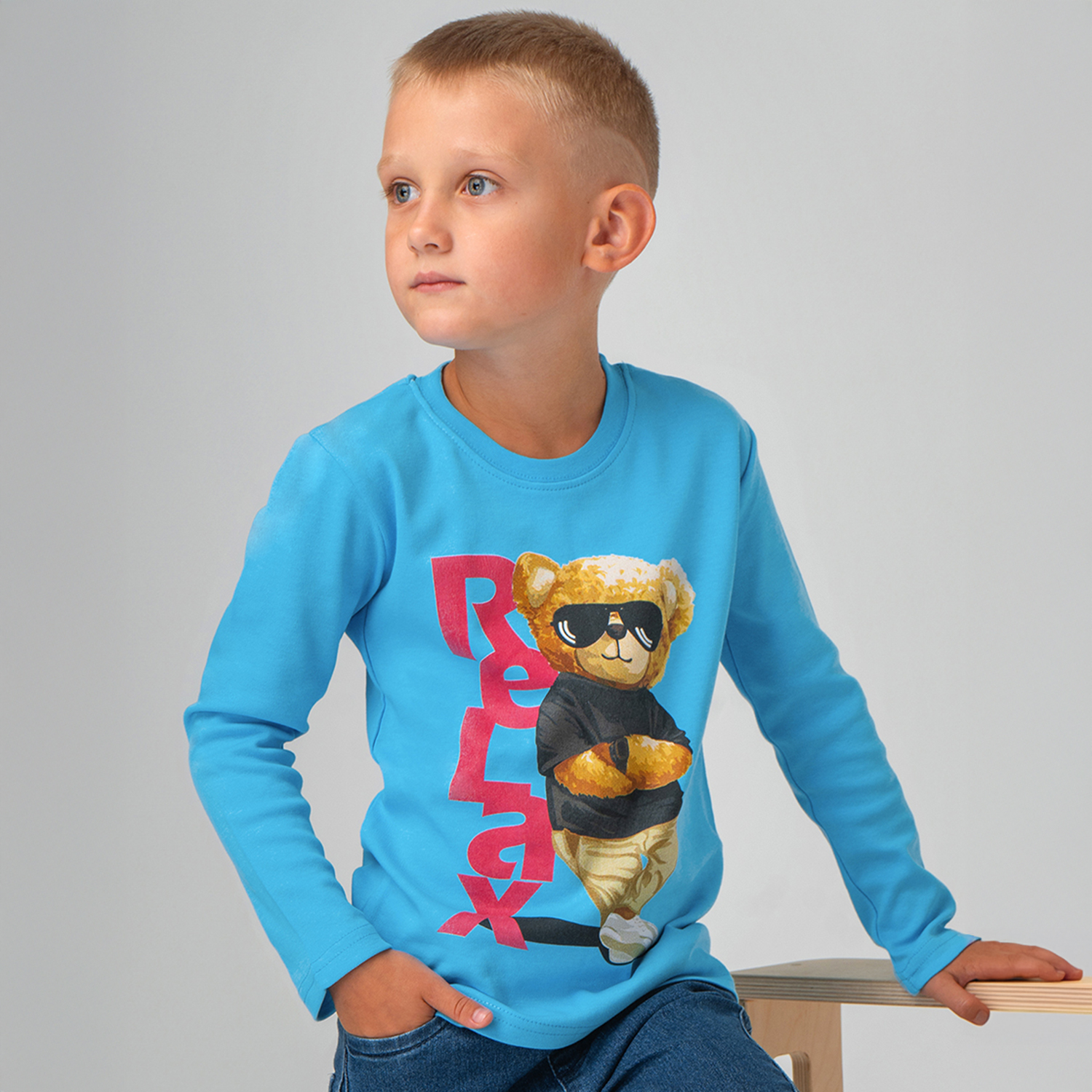 Лонгслив BONITO KIDS BK0467Mсв.бирюзовый - фото 5