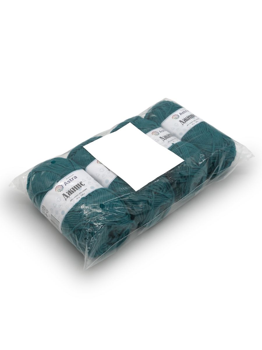 Пряжа для вязания Astra Premium джинс для повседневной одежды акрил хлопок 50 гр 135 м 490 темно-зеленый 4 мотка - фото 13