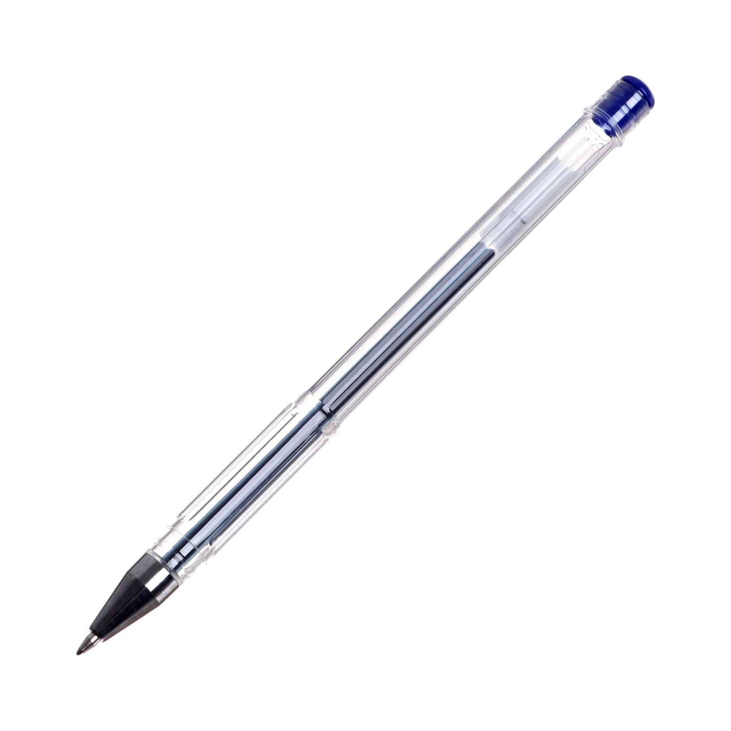 Ручка Calligrata гелевая 0.5 мм синяя корпус прозрачный - фото 2