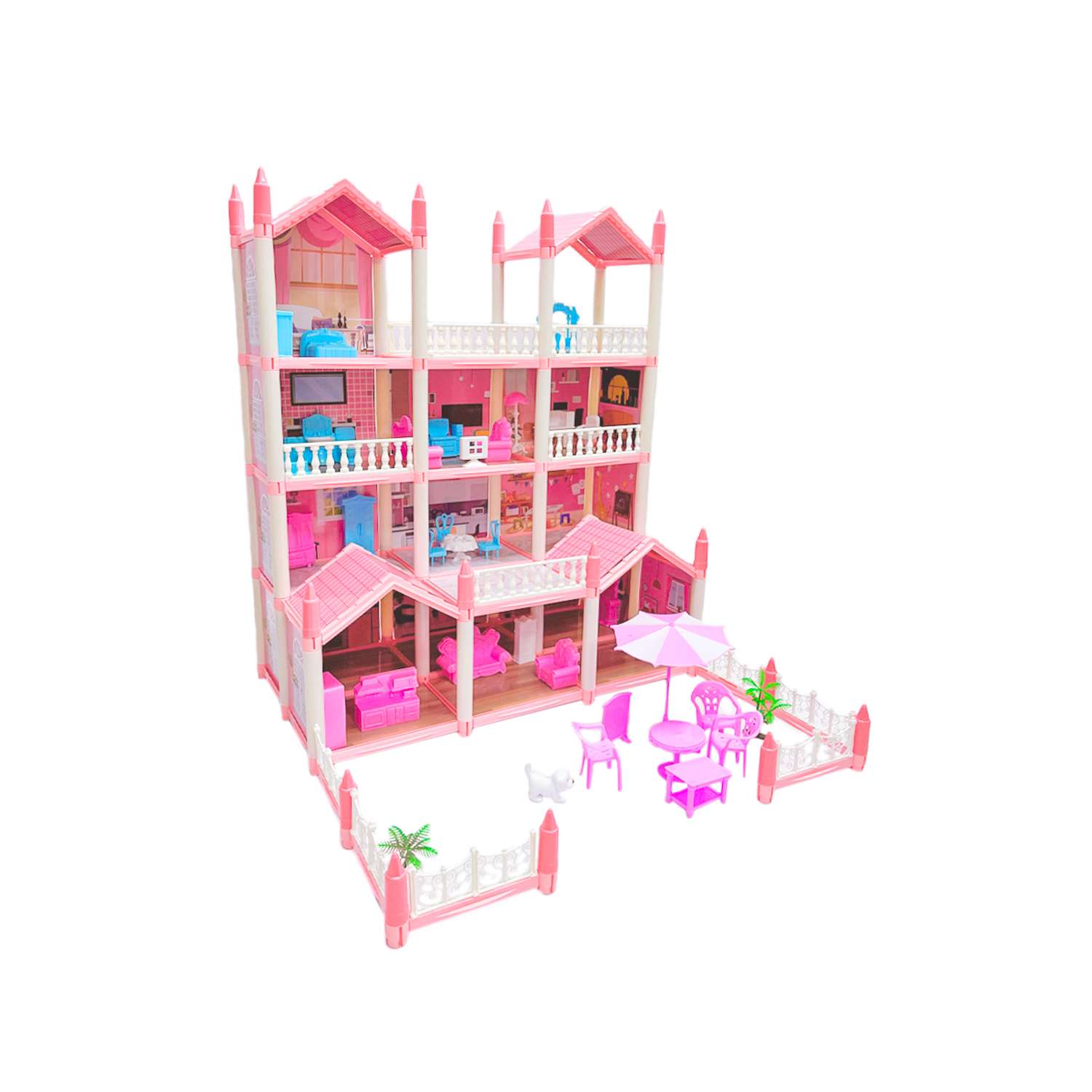 Кукольный дом SHARKTOYS четырехэтажный два питомца 11500018 - фото 2