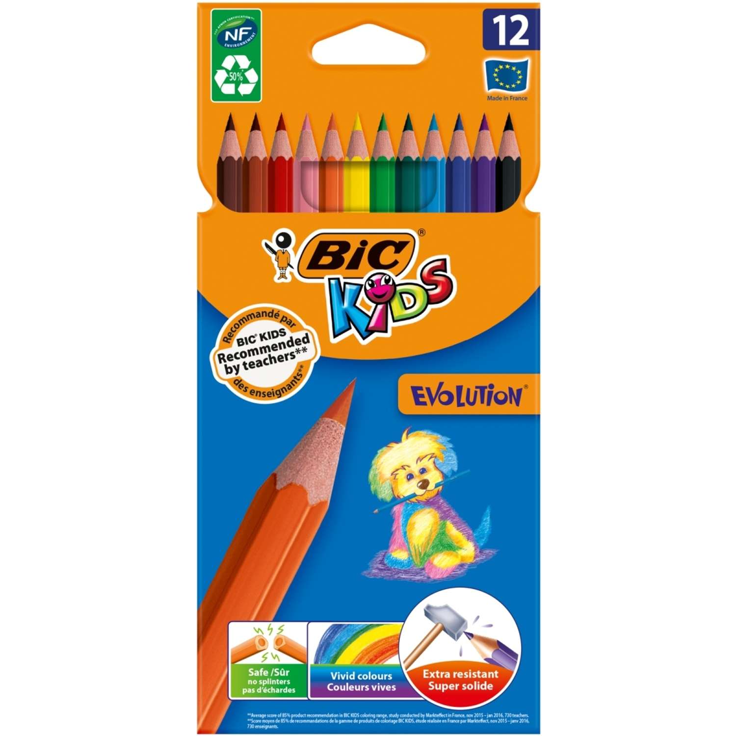 Карандаши цветные BIC Kids Evolution 12 цветов - фото 1