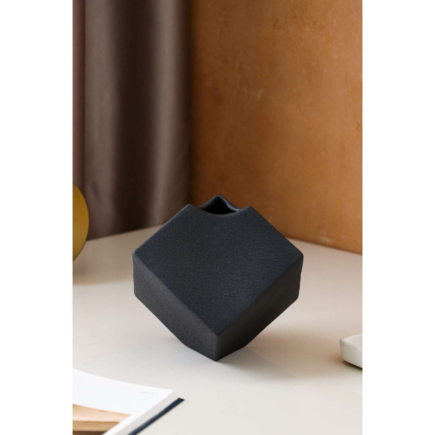 Ваза настольная Sima-Land «Куб» чёрная керамика - фото 5