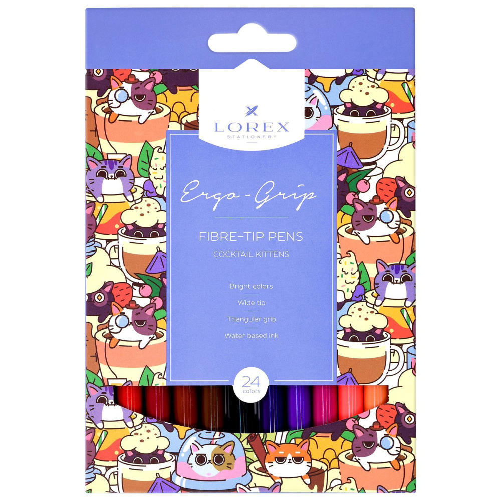 Фломастеры Lorex Stationery для рисования Cocktail kittens 24 цвета трехгранные - фото 7