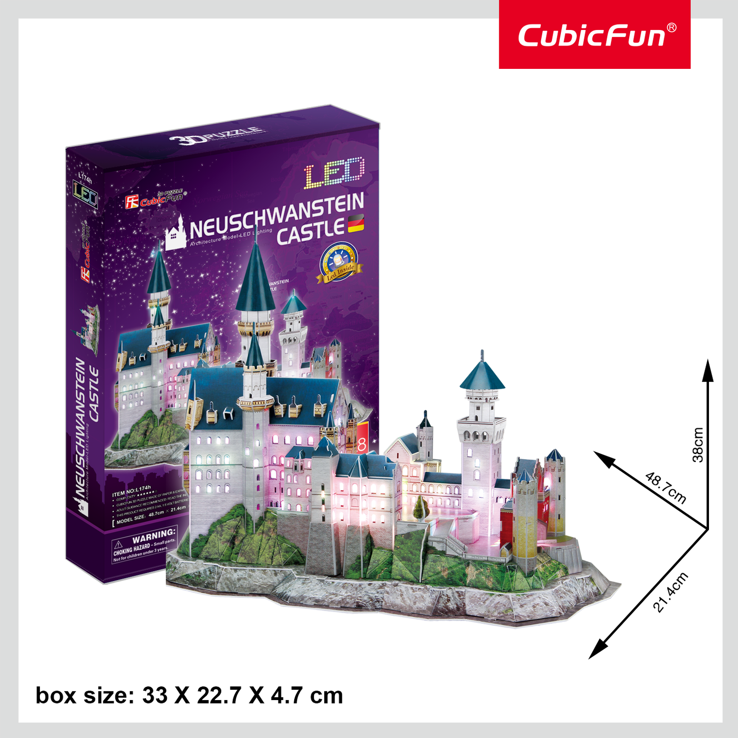 Пазл 3D CubicFun Замок Нойшванштайн 128 деталей - фото 2