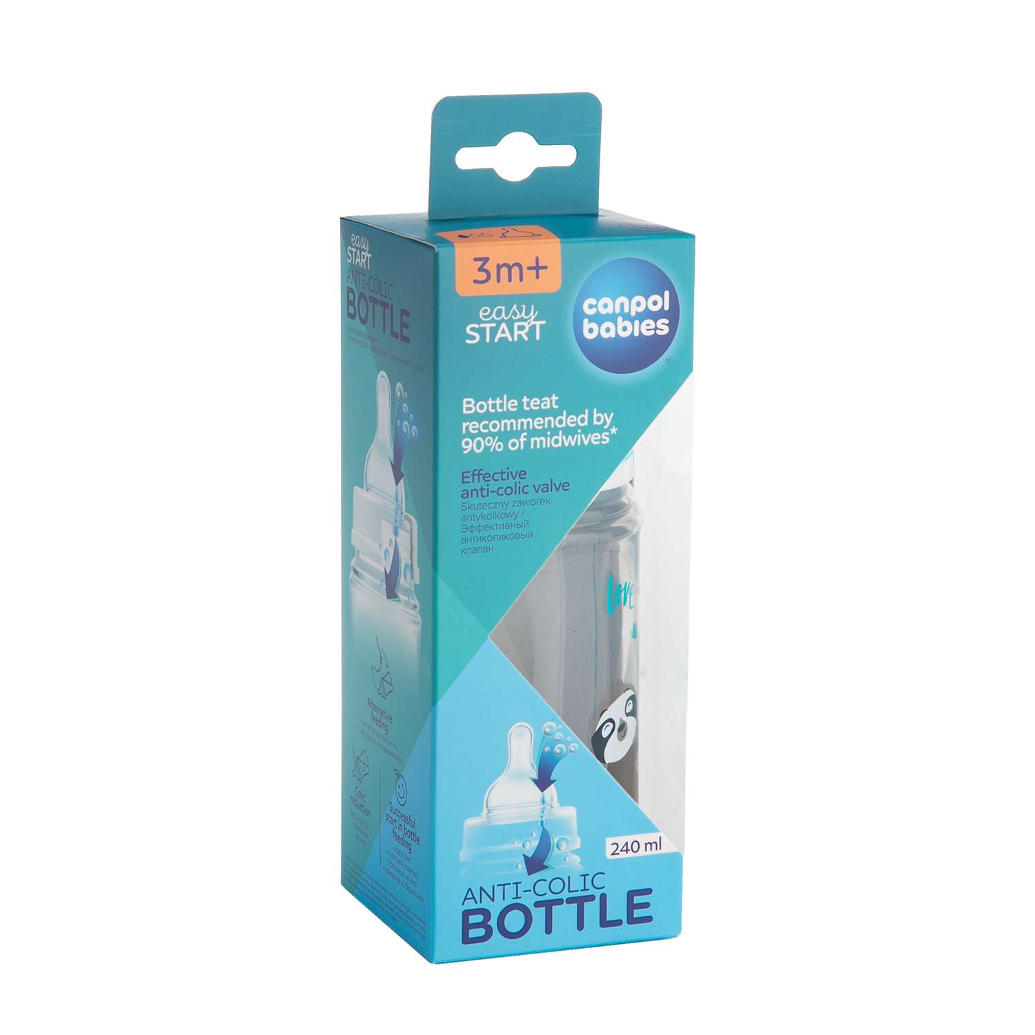 Бутылочка Canpol Babies Toys 240мл c 3месяцев Голубая 35/221_blu - фото 12