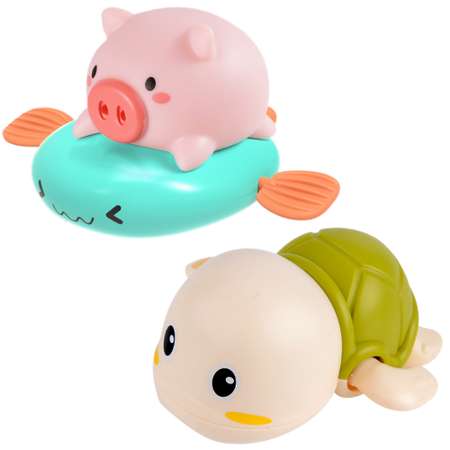 Набор игрушек для купания S+S Заводная черепашка и Свинка