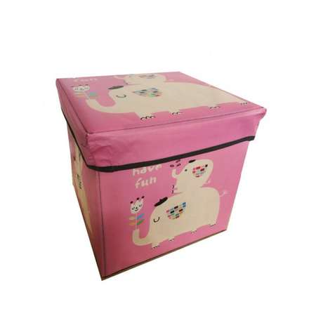 Пуф-короб для хранения Keyprods Розовый слоники