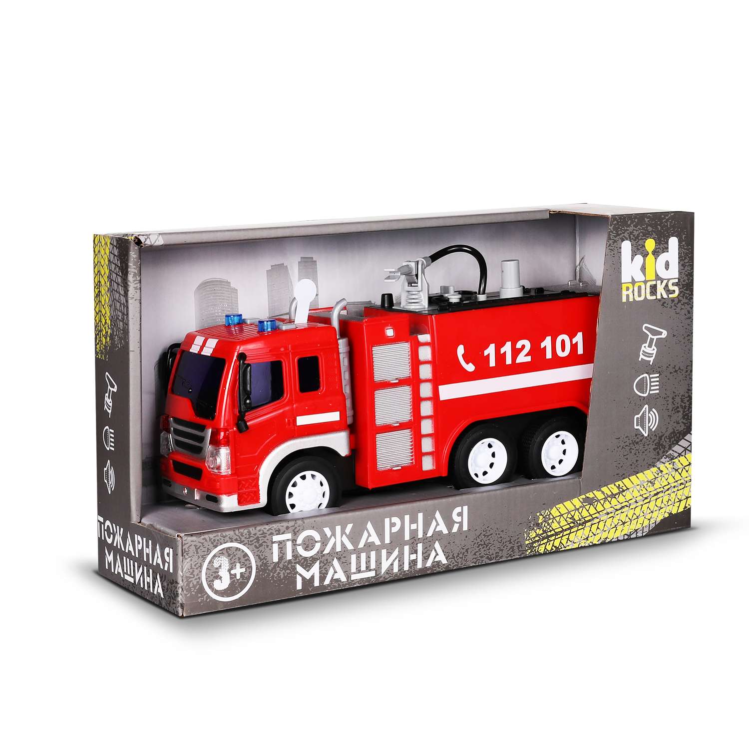 Модель Kid Rocks Пожарная машина масштаб 1:16 со звуком и светом YK-2110 - фото 2