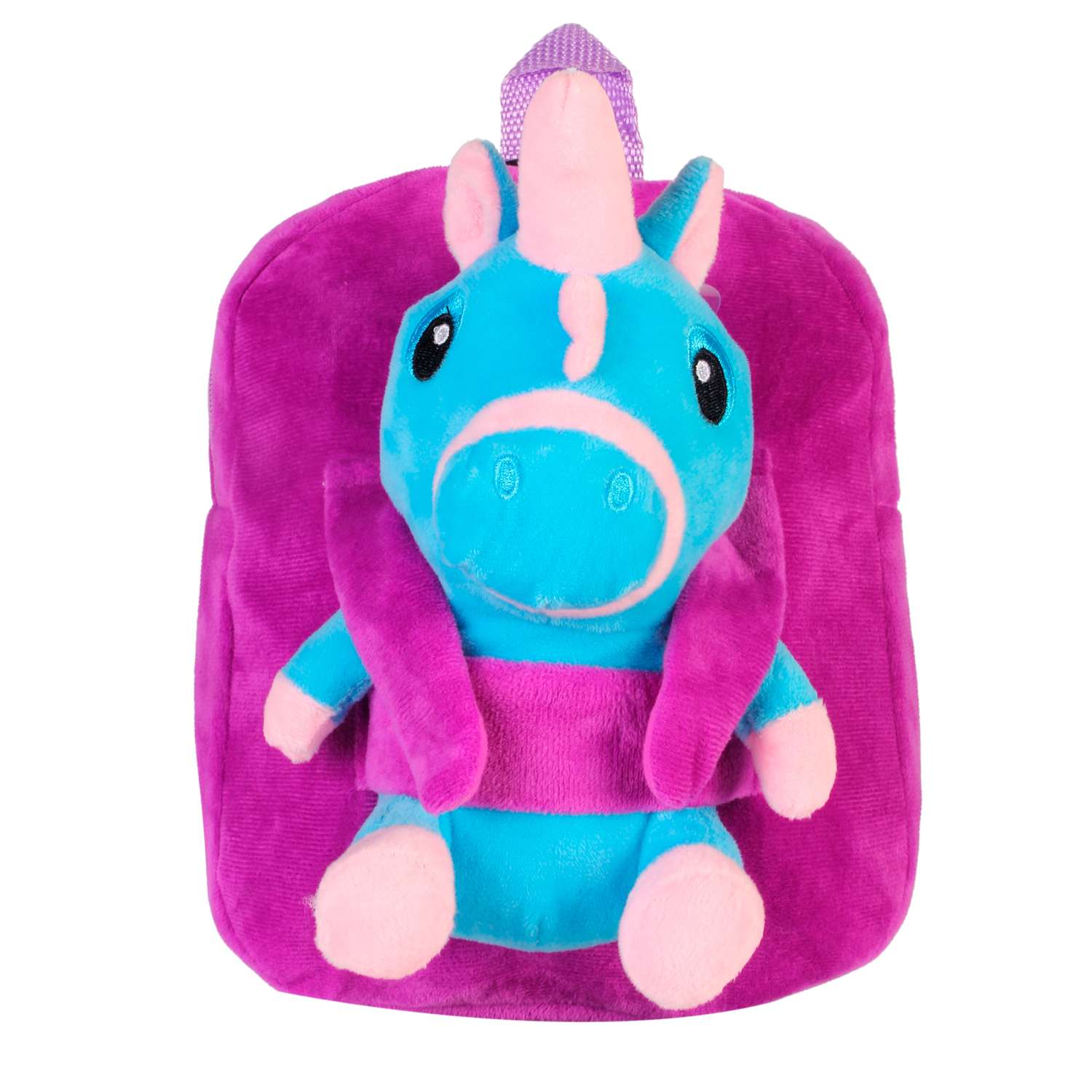 Рюкзак с игрушкой Little Mania фиолетовый Дракоша голубой с розовым - фото 1