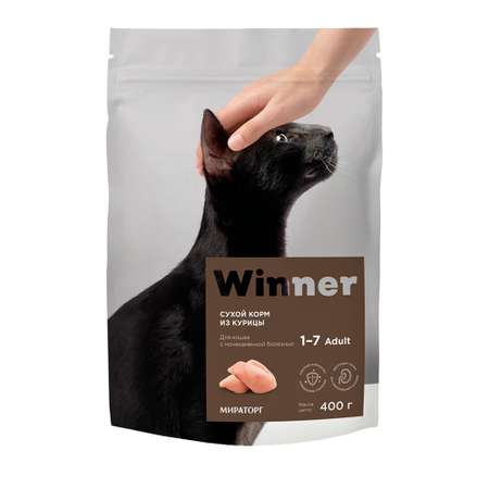 Корм сухой WINNER Полнорационный для кошек с мочекаменной болезнью из курицы 400г