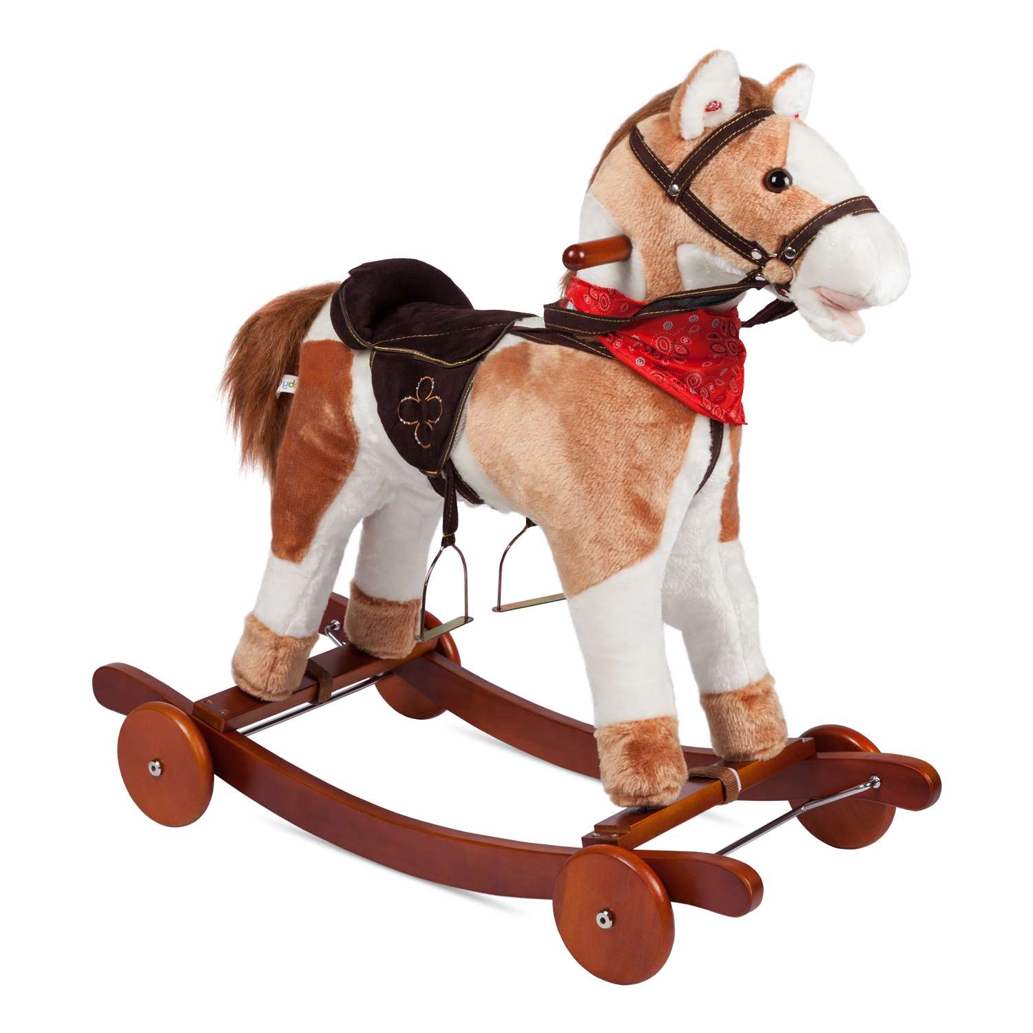 Лошадка-качалка BabyGo с колесами озвученная 46 см - фото 8