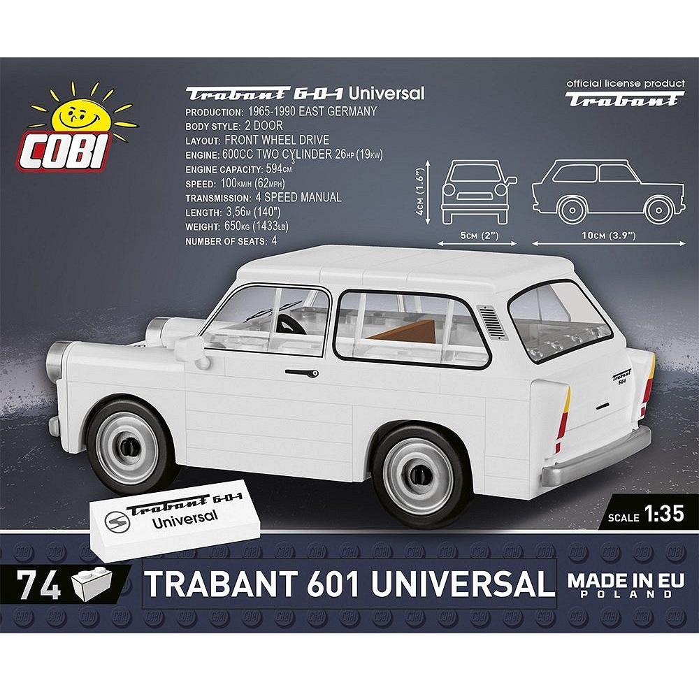 Конструктор COBI Автомобиль Trabant 601 Universal 74 деталей - фото 6