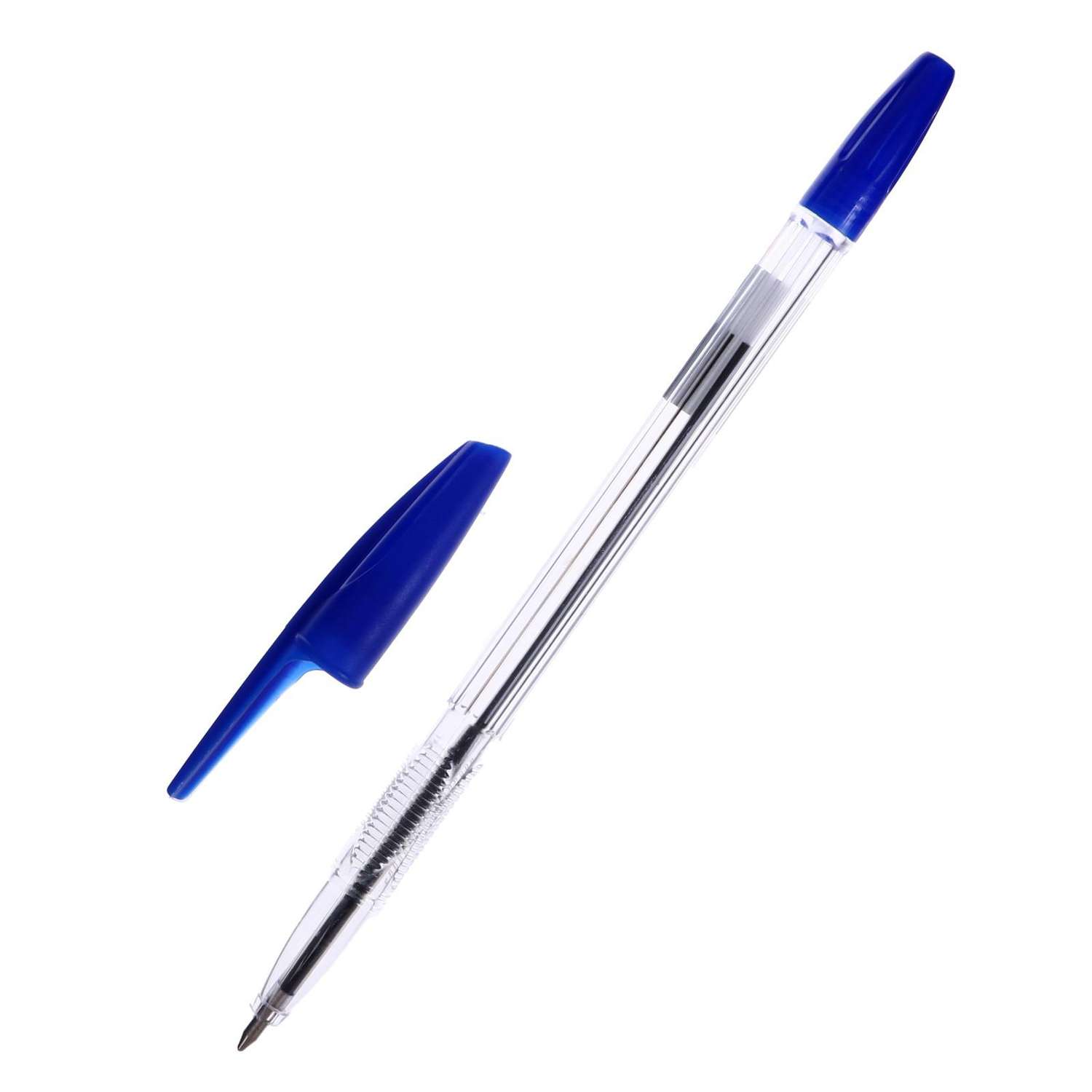 Ручка Calligrata прозрачный с синим колпачком - фото 2