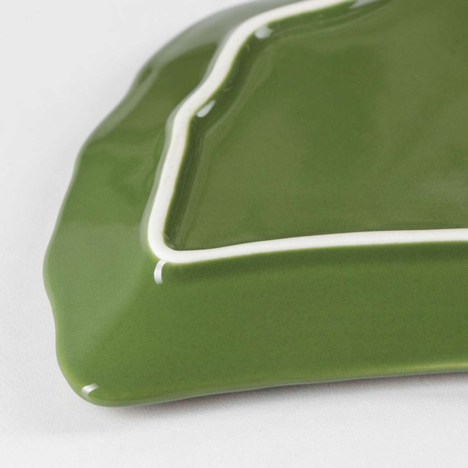 Блюдо Sima-Land керамическое сервировочное «Лист» 26×20 см цвет зелёный - фото 3