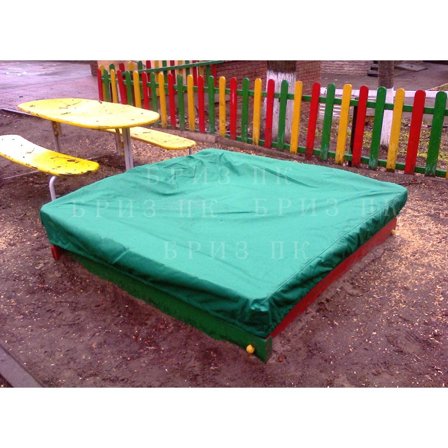 Чехол для песочницы БРИЗ ПК Optimal 130х130 см зеленый - фото 2