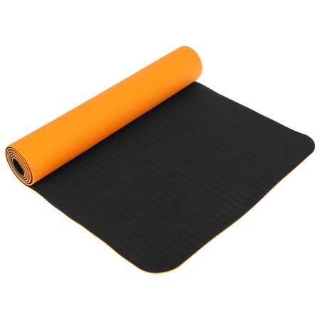Коврик Sangh Для йоги двухцветный оранжевый черный