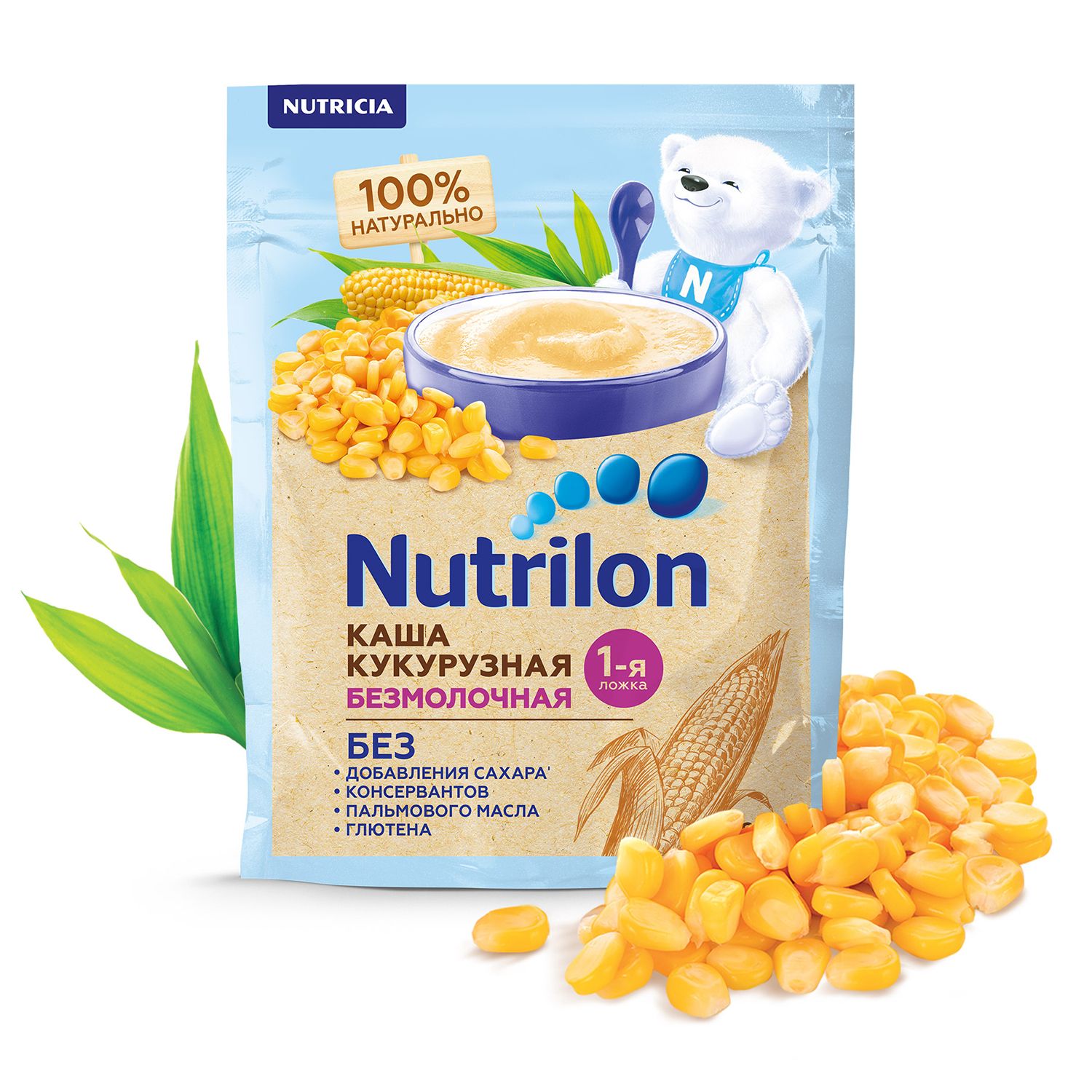 Каша безмолочная Nutrilon кукурузная 180г с 5месяцев - фото 1