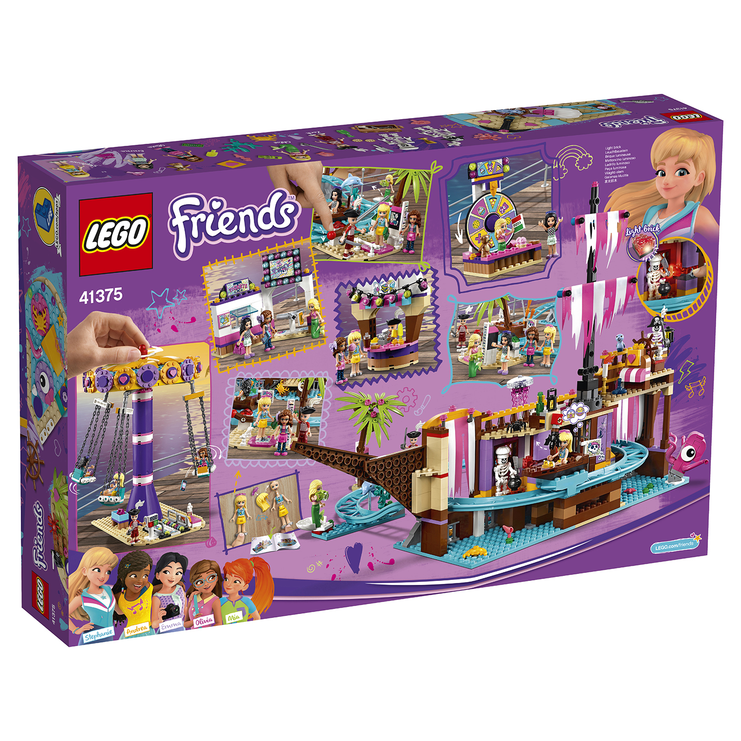 Конструктор LEGO Friends Прибрежный парк развлечений 41375 купить по цене  4999 ₽ в интернет-магазине Детский мир