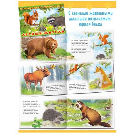 Книги Фламинго Познавательные стихи И. Гуриной для детей и малышей Знакомимся с животными 5 книг