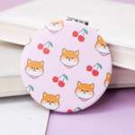 Зеркало карманное iLikeGift Hello dog Corgi cherry pink с увеличением