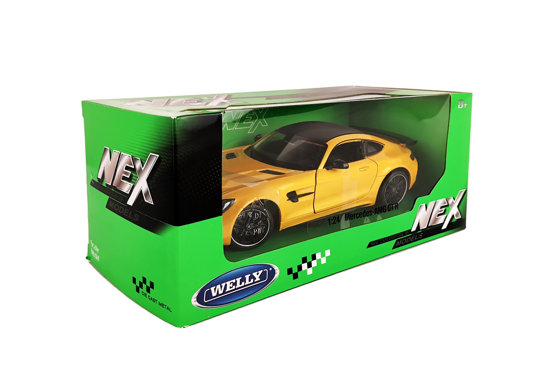 Автомобиль Welly Mercedes Benz Amg GT R 1:24 без механизмов желтый 24081W - фото 5