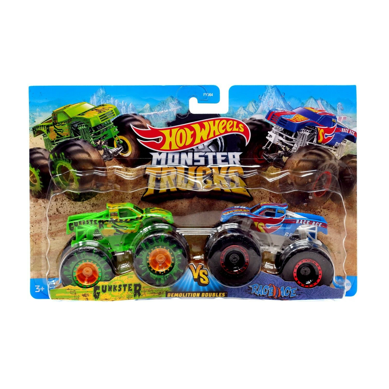 Набор машинок Hot Wheels Монстр-трак Взаимное уничтожение Гангстер и Рейс Эйс 2шт HDG23 Hot Wheels FYJ64 - фото 1