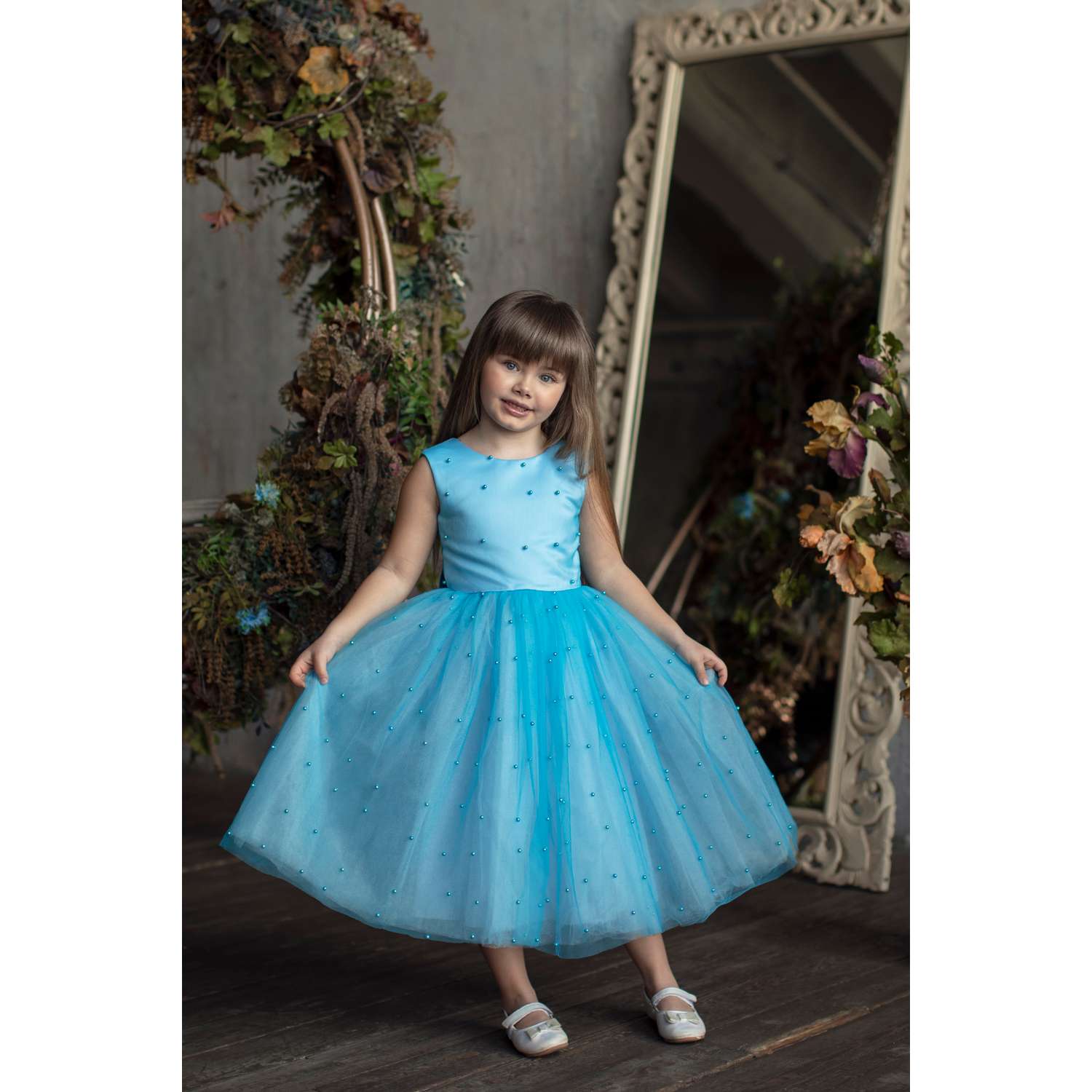 Платье ilina irina kids A-01 голубое - фото 1