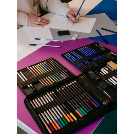 Набор цветных карандашей PICTORIA профессиональный 85 шт в кейсе