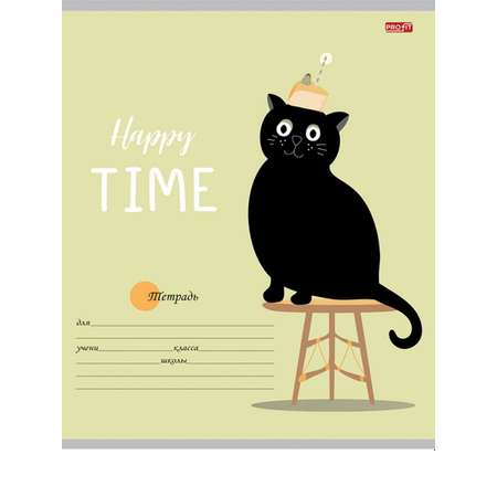 Тетрадь 24 л классика Profit Счастливый чёрный кот линия комплект 10 штук