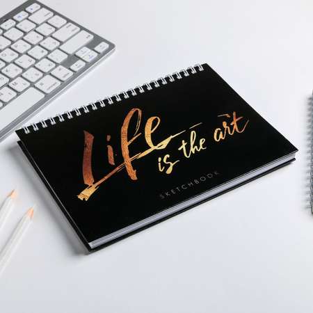 Скетчбук ArtFox горизонтальный на гребне Life is the art А5 80 листов