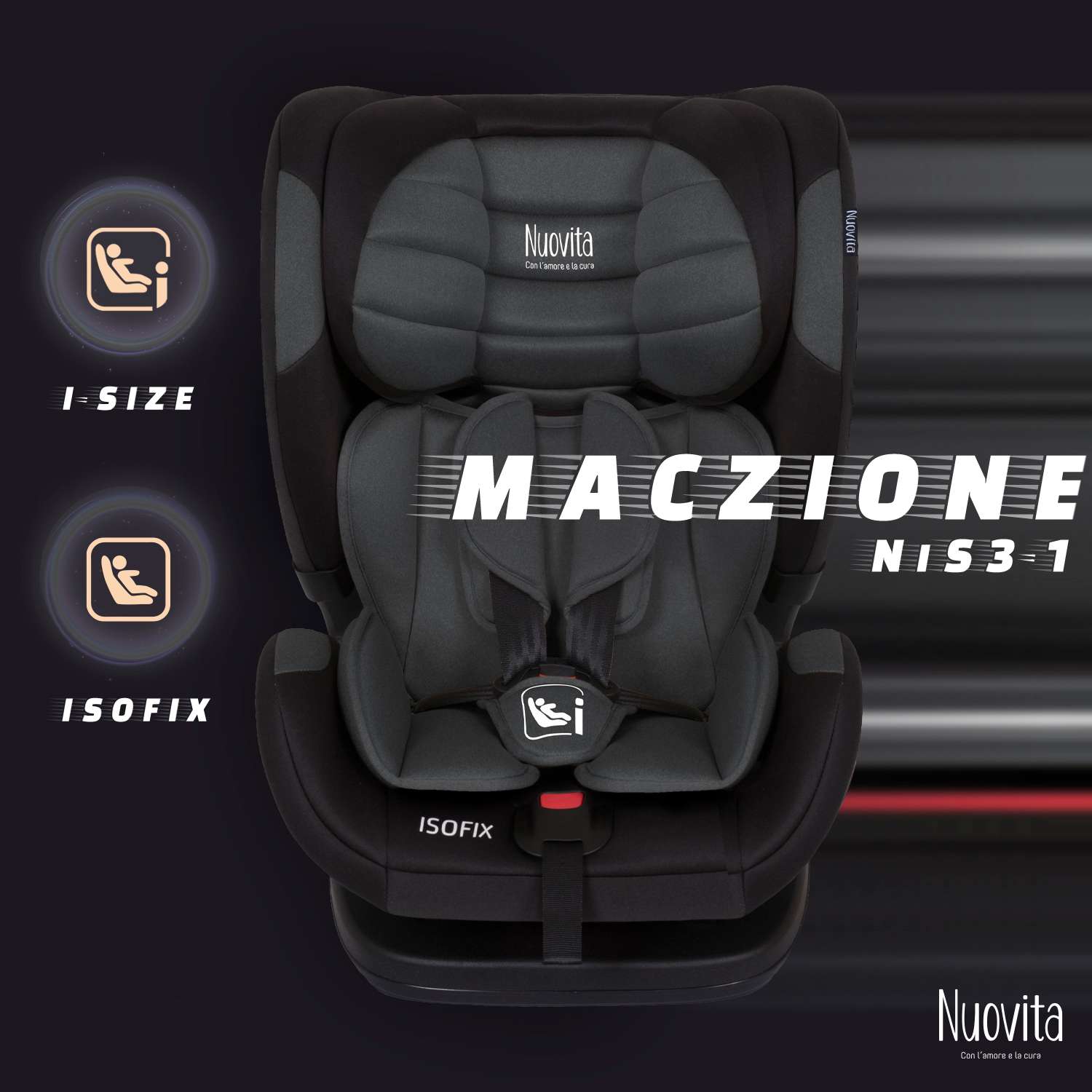 Автокресло Nuovita Maczione NiS3-1 Серый - фото 2