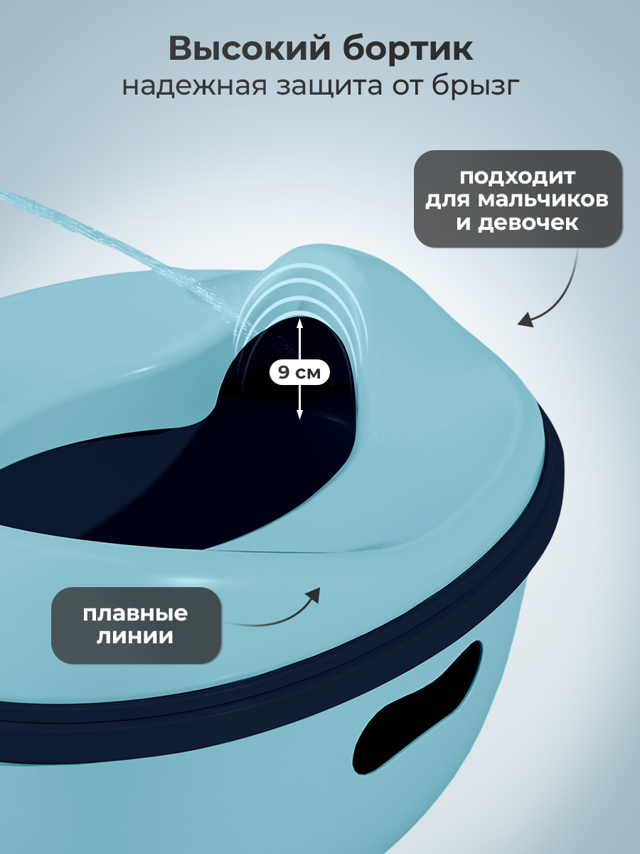 Горшок детский 3 в 1 KUNDER трансформер насадка на унитаз подставка синий - фото 7