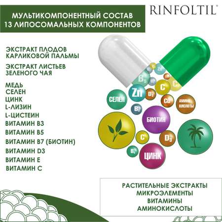 БАД Rinfoltil Для мужчин Для роста волос 60 капсул