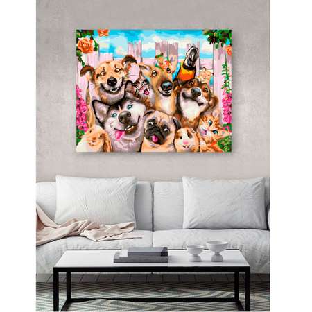 Картина по номерам ARTOP Собаки-улыбаки 40х50 см