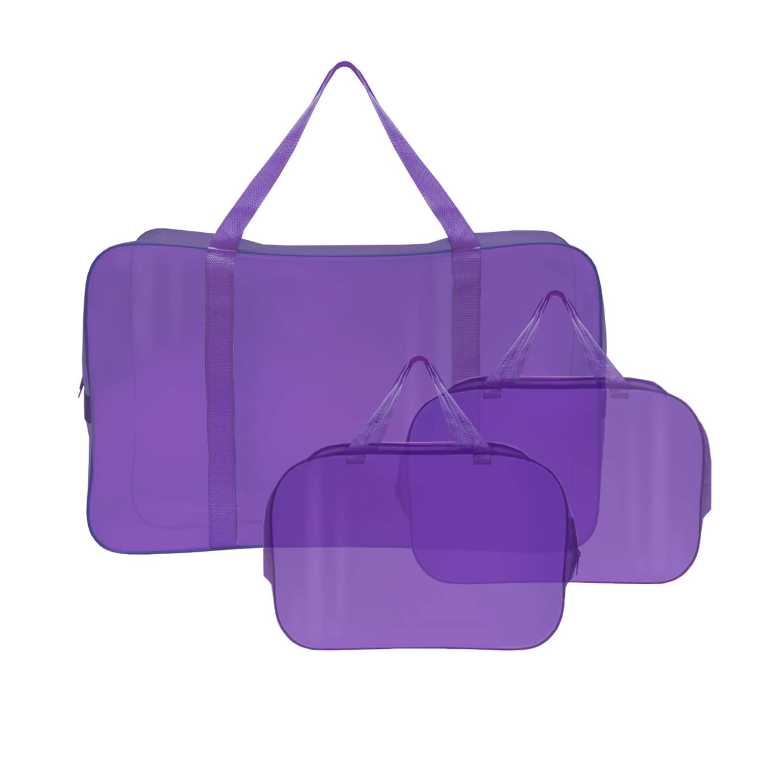 Набор для роддома ForBaby прозрачные сумки 3 шт - фиолетовый цвет - фото 1