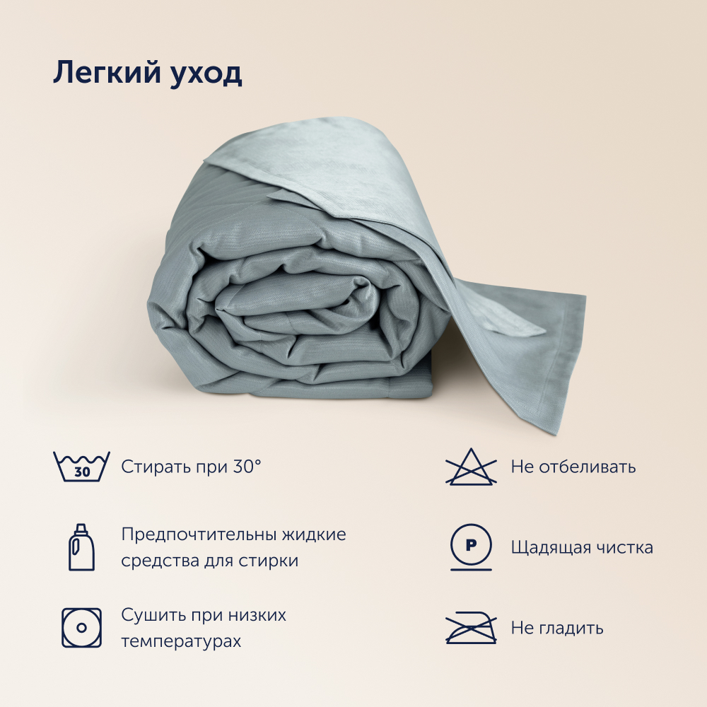 Комплект покрывало + наволочка buyson BuyFlora Steel, 240х260/45х45 см - фото 12