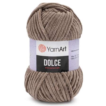 Пряжа для вязания YarnArt Dolce 100 гр 120 м микрополиэстер пушистая плюшевая 5 мотков 754 дымчатый