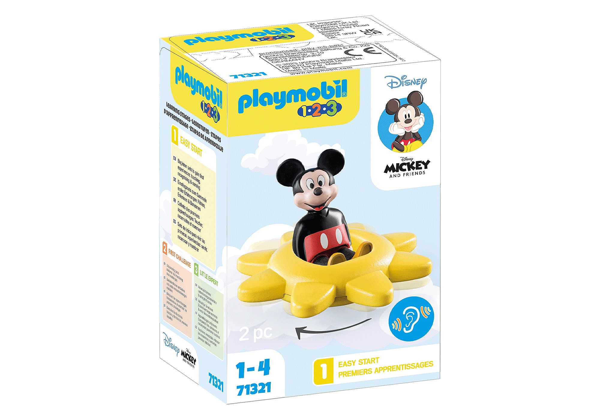 Погремушка Playmobil 1 2 3 и Disney Вращающееся солнце Микки - фото 1