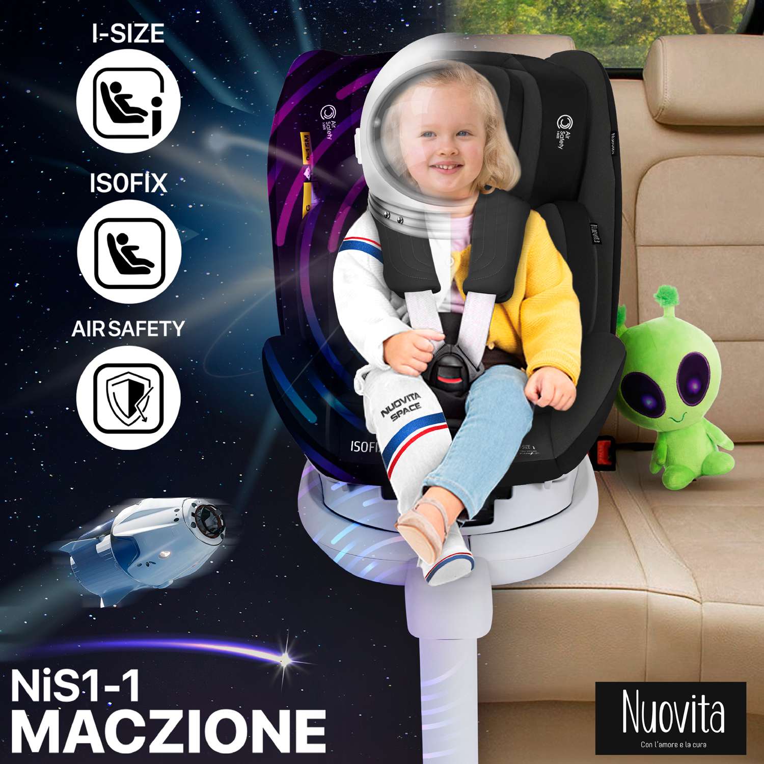 Автокресло Nuovita Maczione NiS1-1 Чёрный - фото 2