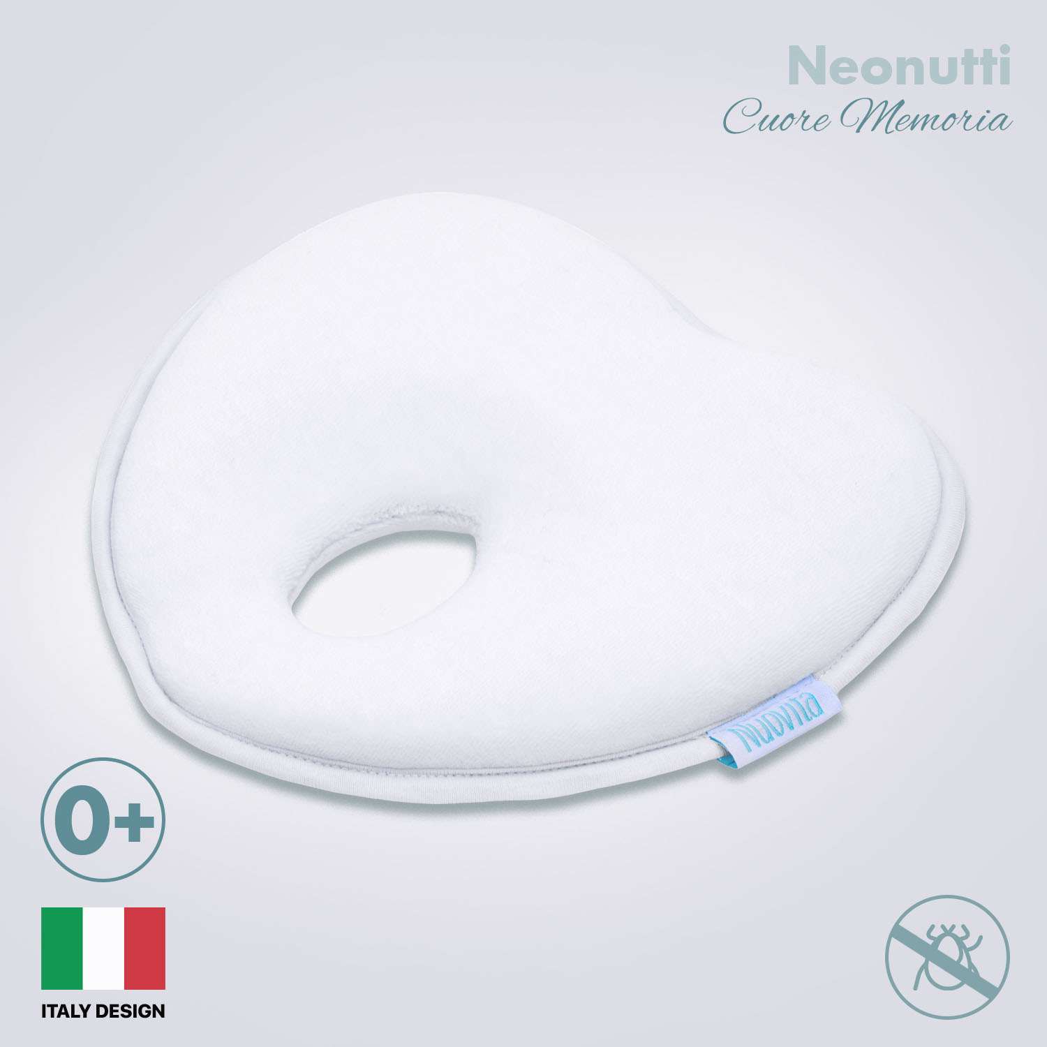 Подушка для новорожденного Nuovita NEONUTTI Cuore Memoria белый - фото 2