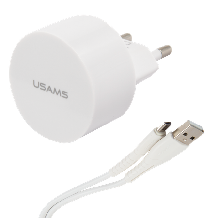 Сетевое ЗУ USAMS Модель Send-Tu Series Set 2 USB белый в комплекте кабель Micro USB U35