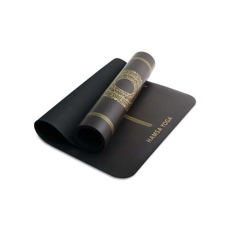 Коврик для йоги и фитнеса Hamsa Yoga 183х68х0.6 см черный