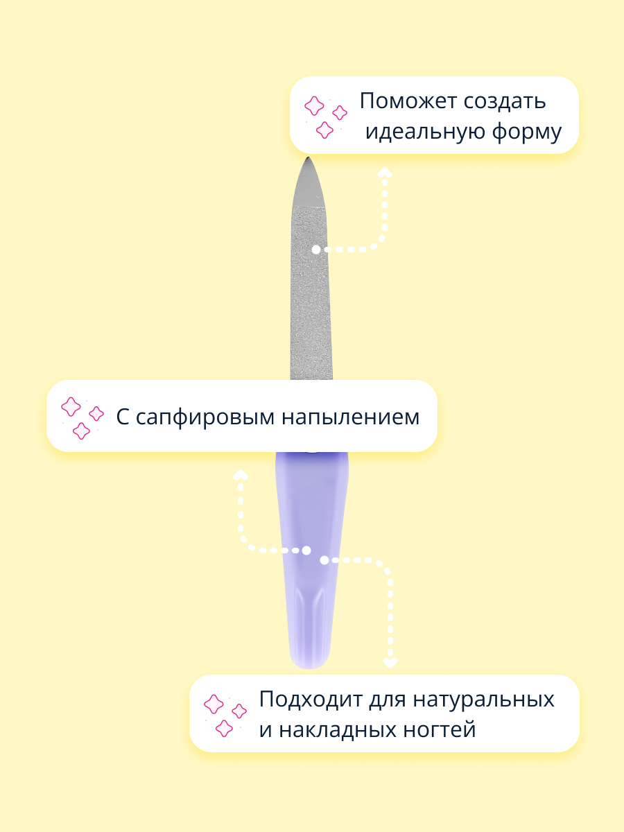 Пилка для ногтей St.Moriz Wave двусторонняя металлическая 10 см - фото 2