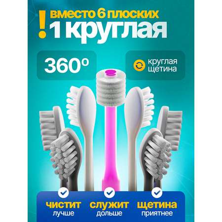 Детская зубная щетка Megaten Step 2 2-4г. Розовый