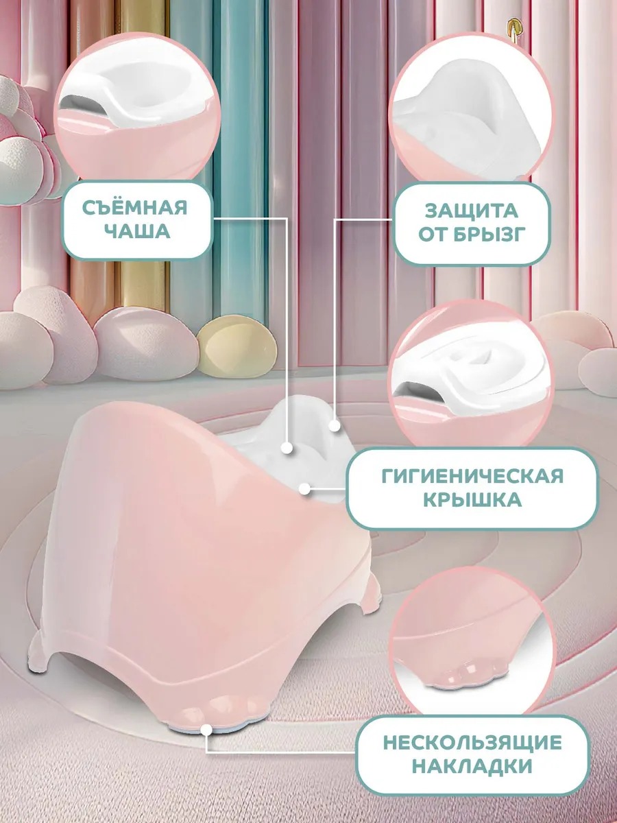 Горшок детский Компания Друзей анатомический с крышкой размер M - фото 3