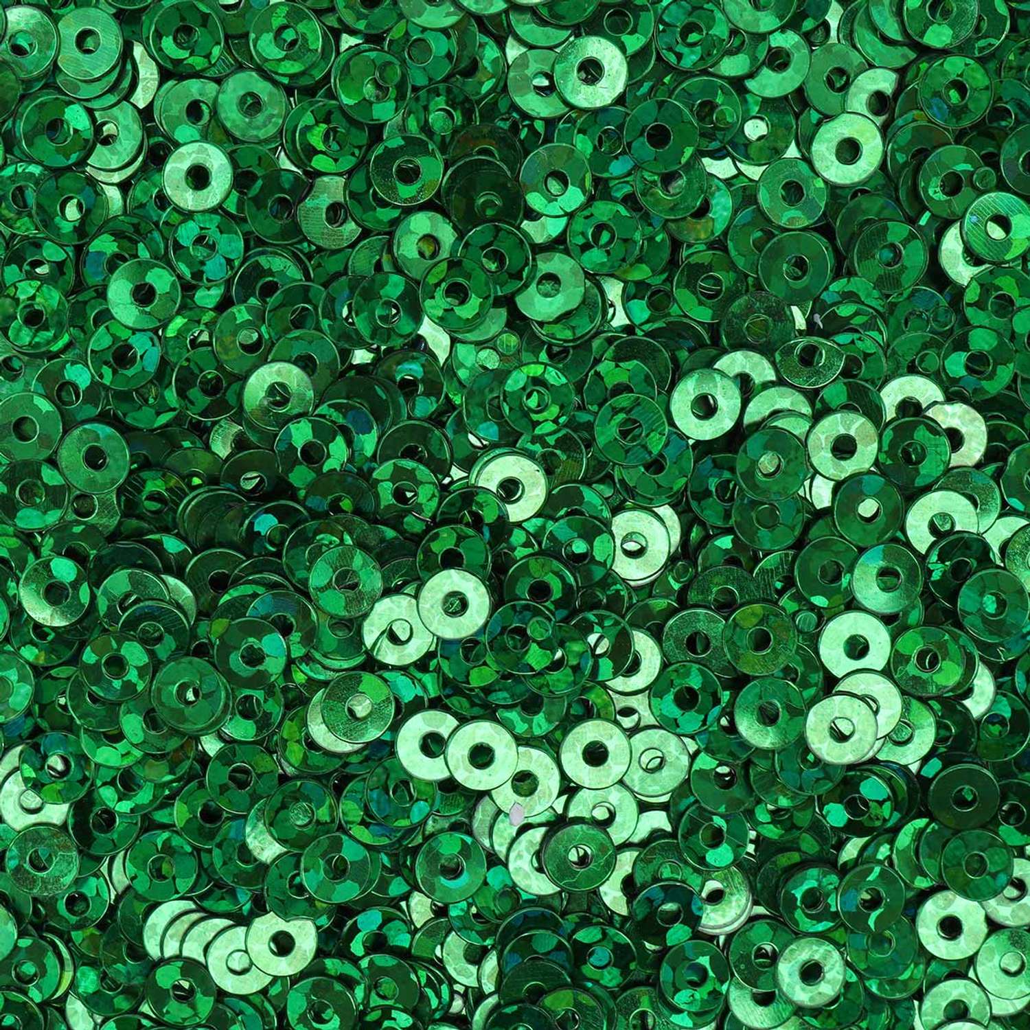 Пайетки Astra Craft плоские декоративные для творчества и рукоделия 3 мм 10 гр зеленый голограмма - фото 1