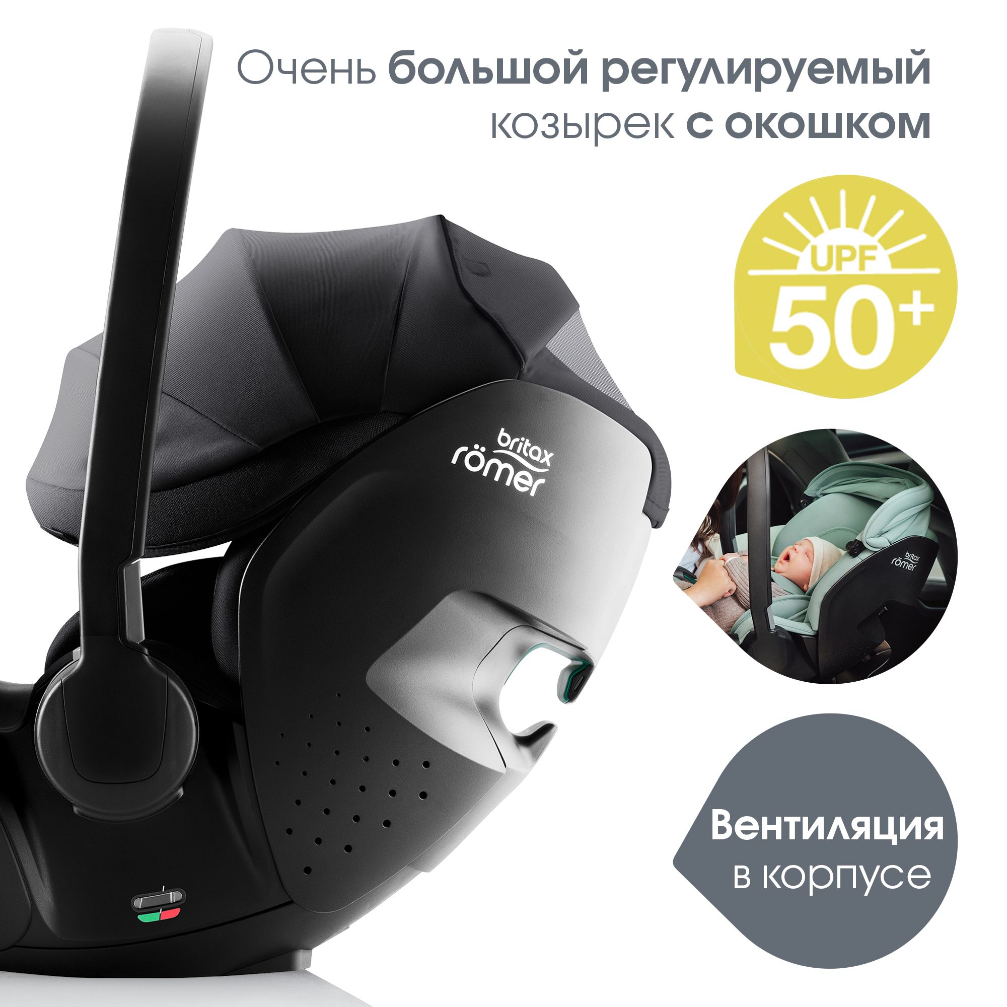 Детское автокресло Britax Roemer автолюлька для новорожденных Baby-Safe Pro Style Carbon Black - фото 12