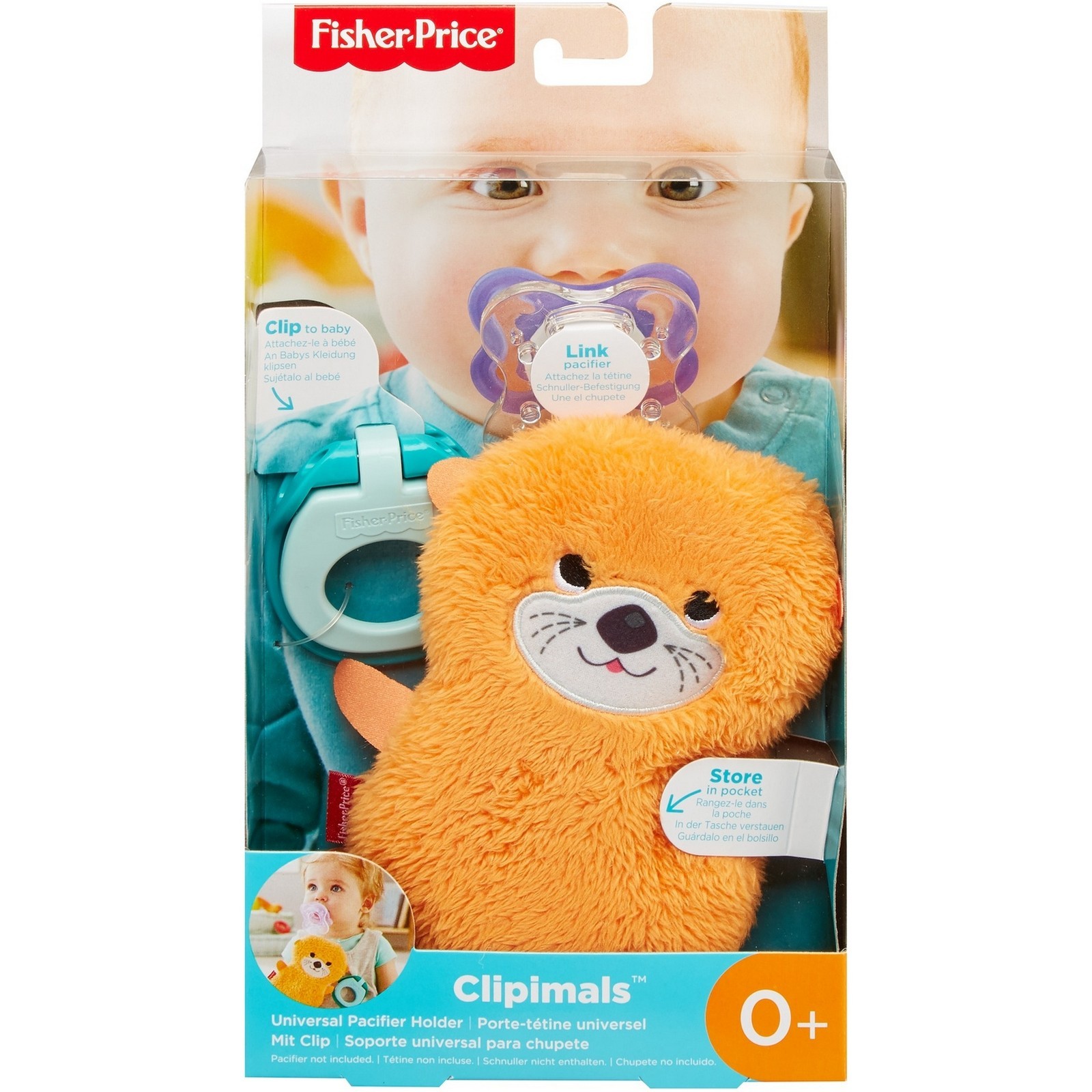 Держатель для пустышки Fisher Price Clipimals Выдра GJD29 - фото 2