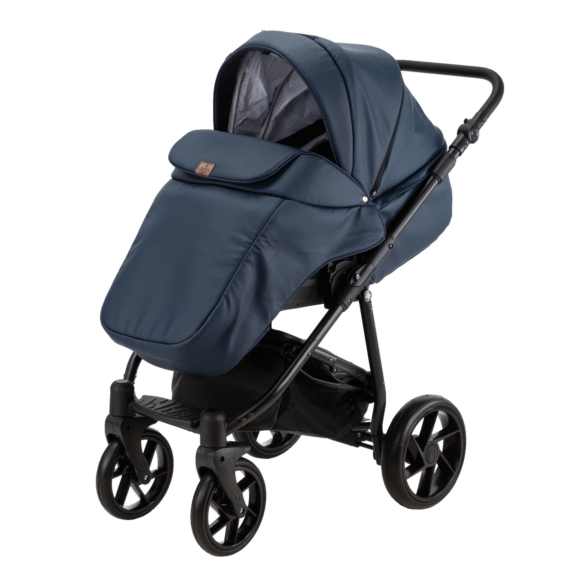 Коляска 3в1 BeBe-mobile Gusto Deluxe GU112 Темно-синяя кожа-Темно-синяя перфорированная кожа - фото 2